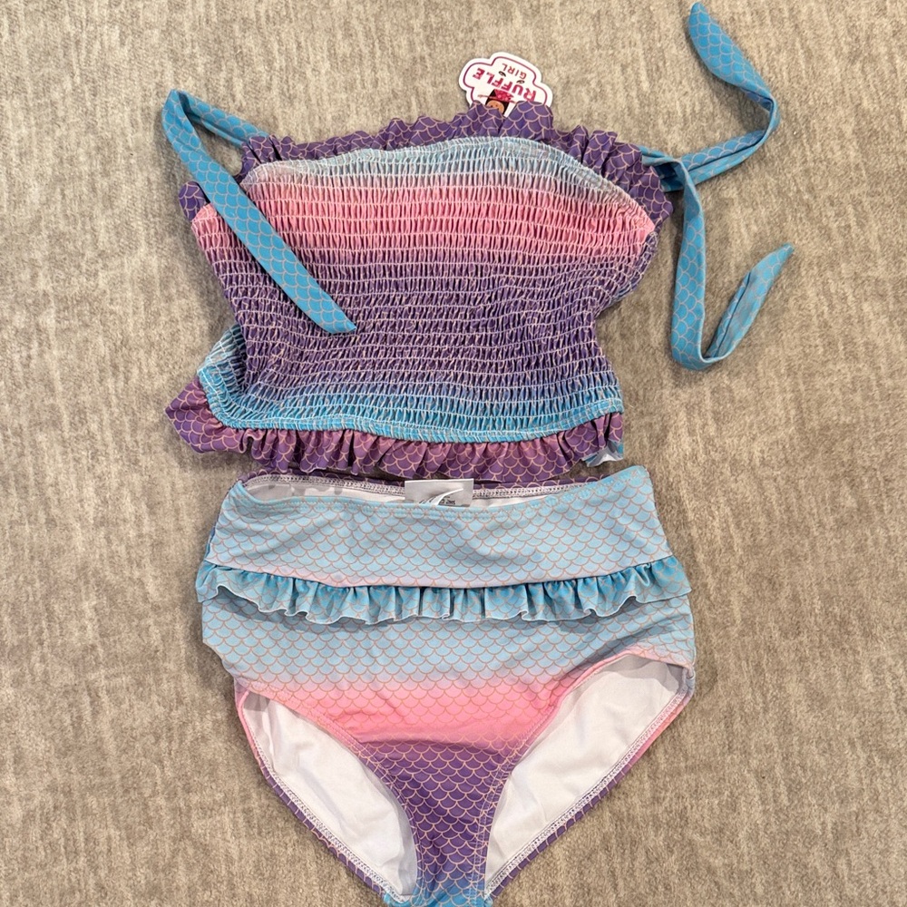 Charming Kids Bikini Set in Pink and Blue